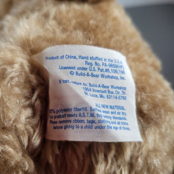 Build-A-Bear Workshop Brown Teddy Bear Plush 14" Stuffed Animal Old Style Tag - Picture 11 of 14